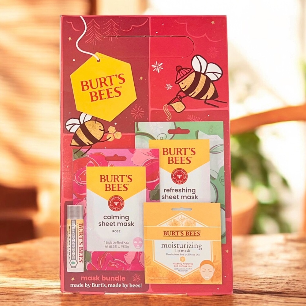 Burt's Bees Mask Bundle Holiday Gift Set of Masks and Chapstick